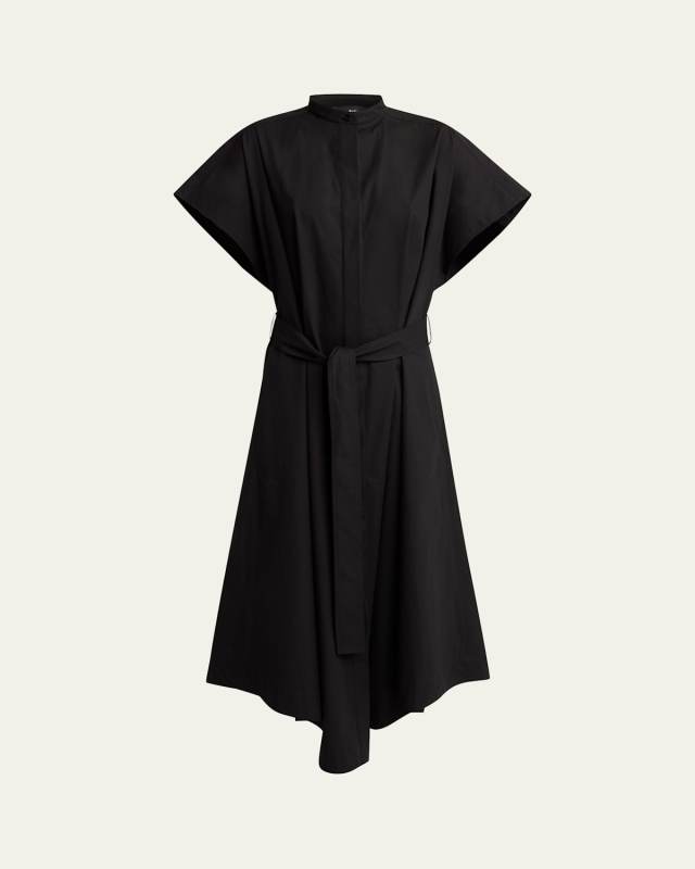 Walker Band-Collar Eco Poplin Shirtdress